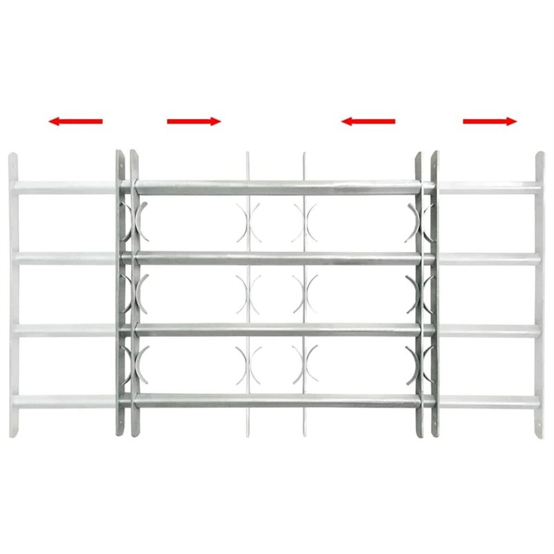 Image secondaire de vidaXL Grille de Défense Ajustable à 4 Traverses pour Fenêtre Maison Bureau