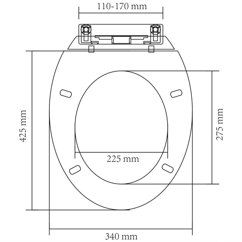 Image secondaire de vidaXL Abattant WC Fermeture Douceur Blanc Ovale Salle de Bain Siège Toilette