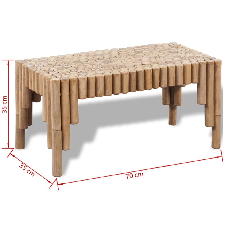 Image secondaire de vidaXL Table Basse en Bambou Table de Salon résistante Meuble Mobilier de Salon