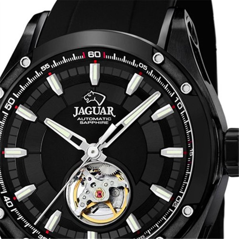 Image secondaire de JAGUAR Montre modèle J813 / 1 de la Collection AUTOMATICO, boîtier 45 mm avec Bracelet Caoutchouc Noir pour Homme J813/1