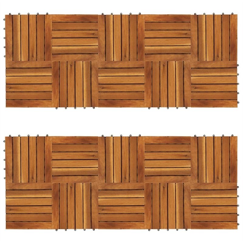 vidaXL Tuiles de Terrasse Modèle Vertical 20 pcs, Dalles de Terrasse, Revêtements de Sol, Carreaux de Plancher Jardin Extérieur,