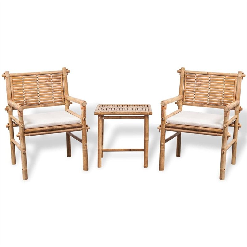 vidaXL Jeu de mobilier de Jardin 5 pcs Bambou Ensemble Salon de Jardin terrasse