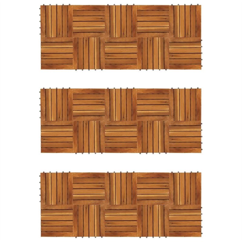 vidaXL 30x Acacia Tuile de Plancher Modèle Vertical Carreaux de Plancher