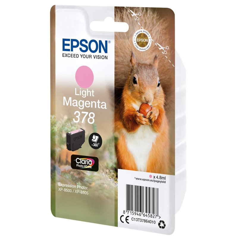 Image secondaire de Epson 378 Ecureuil Magenta clair, Cartouche d'encre d'origine, XP-8500 XP-8505 XP-8600 XP-8605 XP-8606 XP-8700