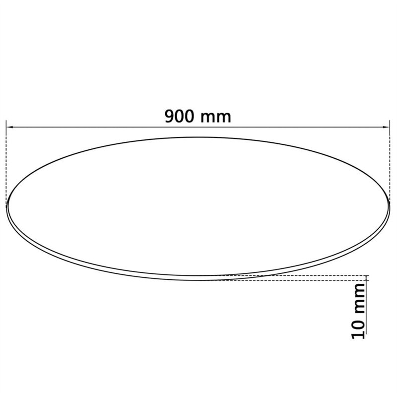 Image secondaire de vidaXL Dessus de Table Ronde Verre Trempé 900 mm Plateau de Table Meuble