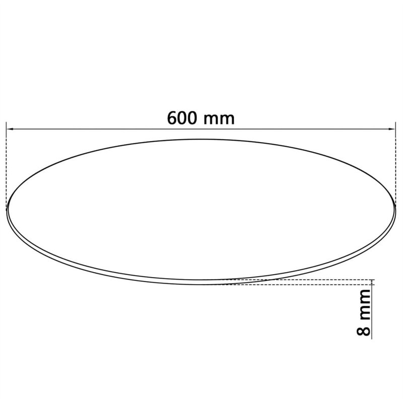 Image secondaire de vidaXL Dessus de Table Ronde en Verre Trempé 600 mm Table Basse Salon Maison