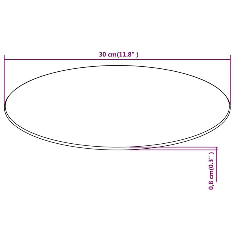 Image secondaire de vidaXL Dessus de Table Ronde Verre Trempé 300 mm Plateau de Table Meuble