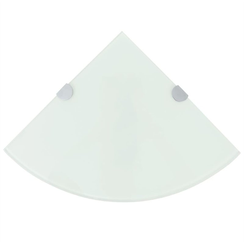 vidaXL Étagère de Coin avec Supports chromés Salle de Bain Verre Blanc 25x25 cm