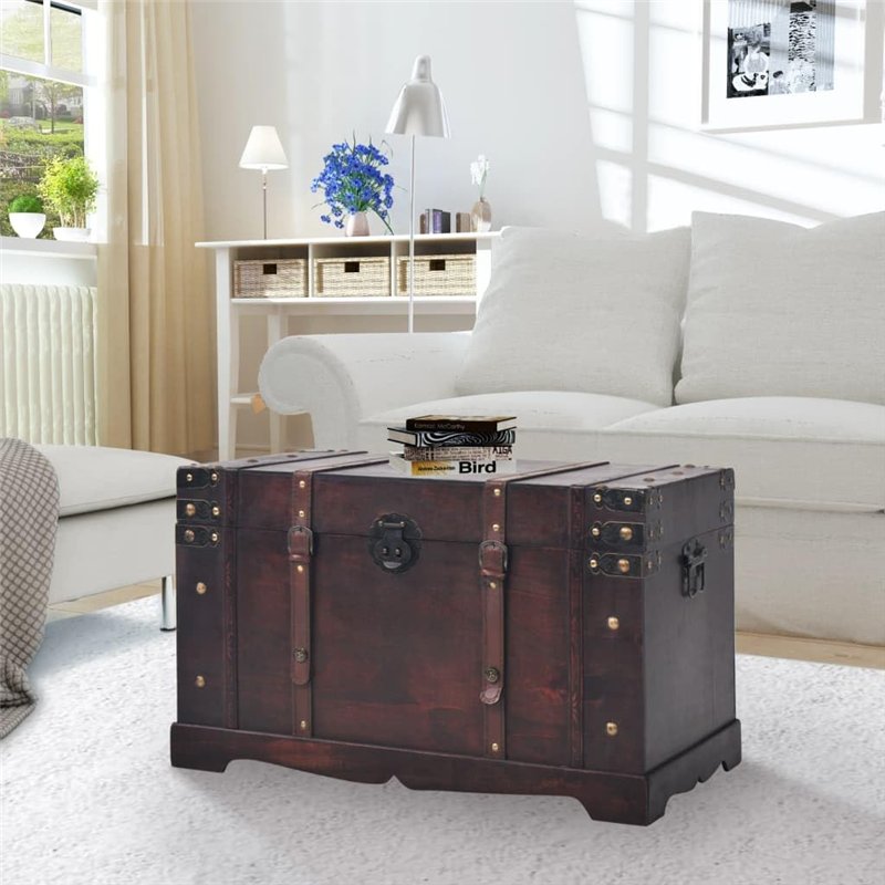 Image secondaire de vidaXL Coffre Vintage de Rangement, Boîte de Stockage, Coffre à Trésors, Meuble de Chambre à Coucher Salon Salle de Séjour Intér
