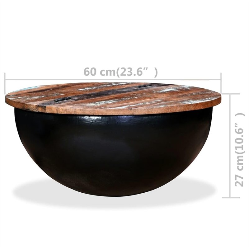 Image secondaire de vidaXL Table Basse Table d'Appoint Table de Canapé Salon Meuble de Salle de Séjour Maison Intérieur Bois de Récupération Massif