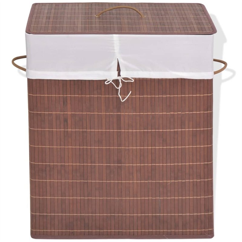 vidaXL Panier à Linge Panier de Rangement Corbeille à Linge Panier de Stockage Salle de Bain Maison Intérieur Rectangulaire Bamb