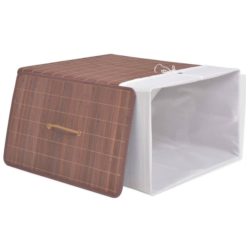 Image secondaire de vidaXL Panier à Linge Panier de Rangement Corbeille à Linge Panier de Stockage Salle de Bain Maison Intérieur Rectangulaire Bamb