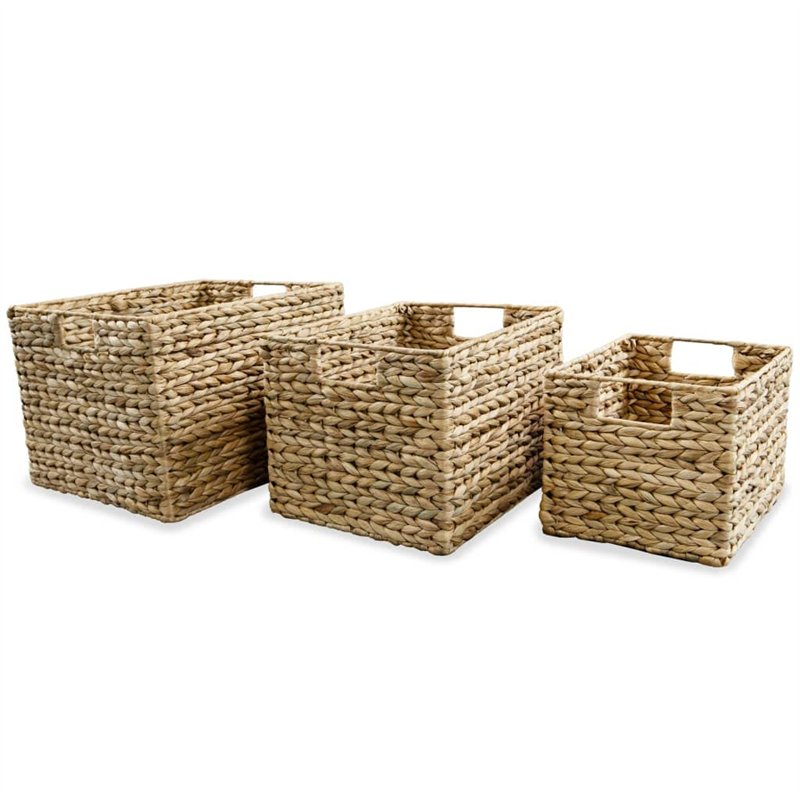 vidaXL Panier de Rangement 3 pcs Boîte de Rangement Panier de Stockage Bac de Rangement Salon Chambre à Coucher Maison Intérieur