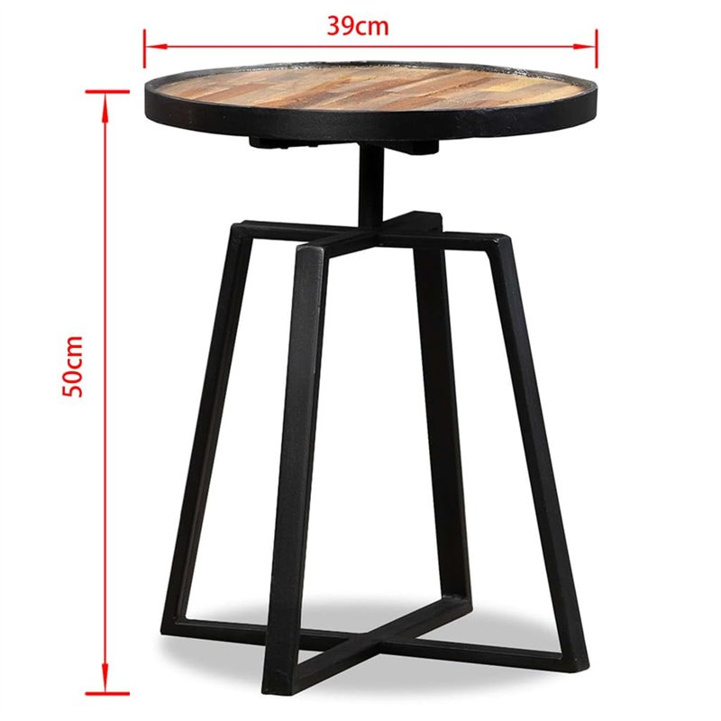 Image secondaire de vidaXL Table d'Appoint Ronde Table Basse Table de Canapé Meuble de Salon Table de Salle de Séjour Maison Intérieur Teck Massif d