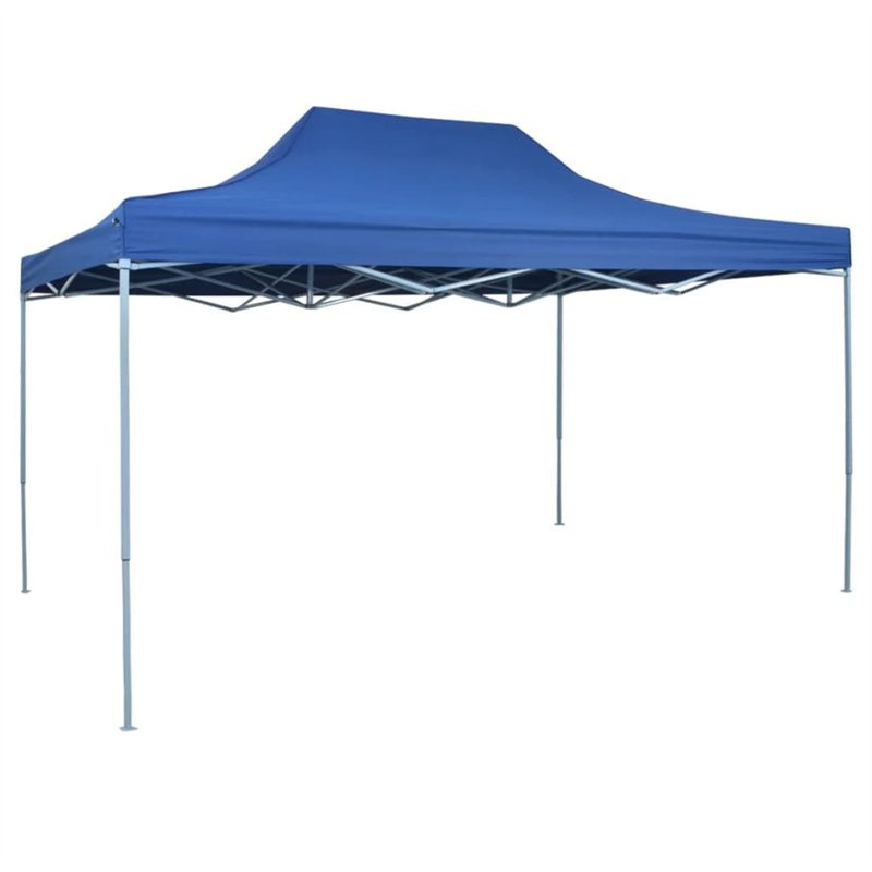 vidaXL Chapiteau Rétractable Tonnelle Pavillon Pliable de Jardin 3x4,5 m Bleu
