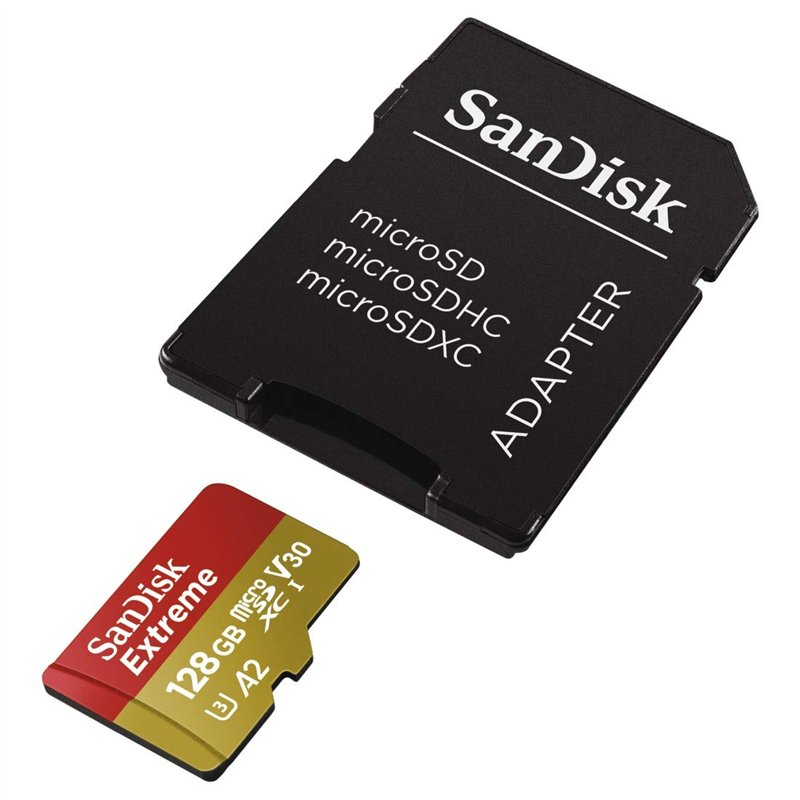 Image secondaire de SanDisk Extreme 128GB microSDXC Memory Card for Action Cameras & Drones with A2 App Performance up to 160MB/s, Class 10, U3, V30