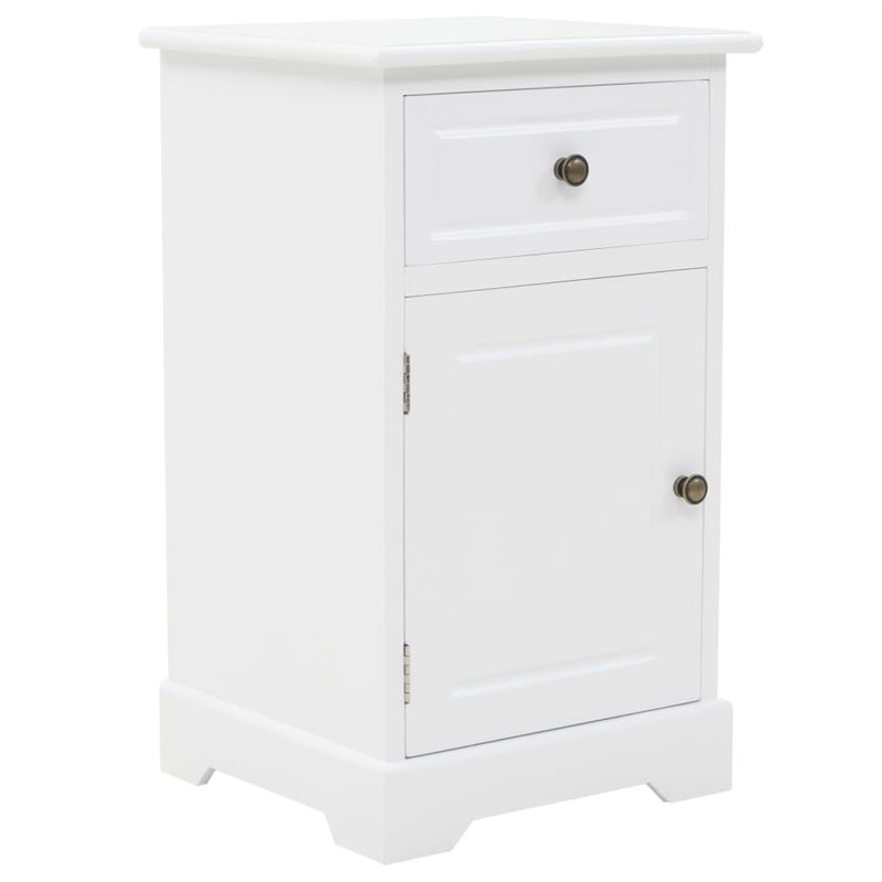 vidaXL Table de Chevet Blanc MDF Bois de Pin Table de Nuit Chambre à Coucher