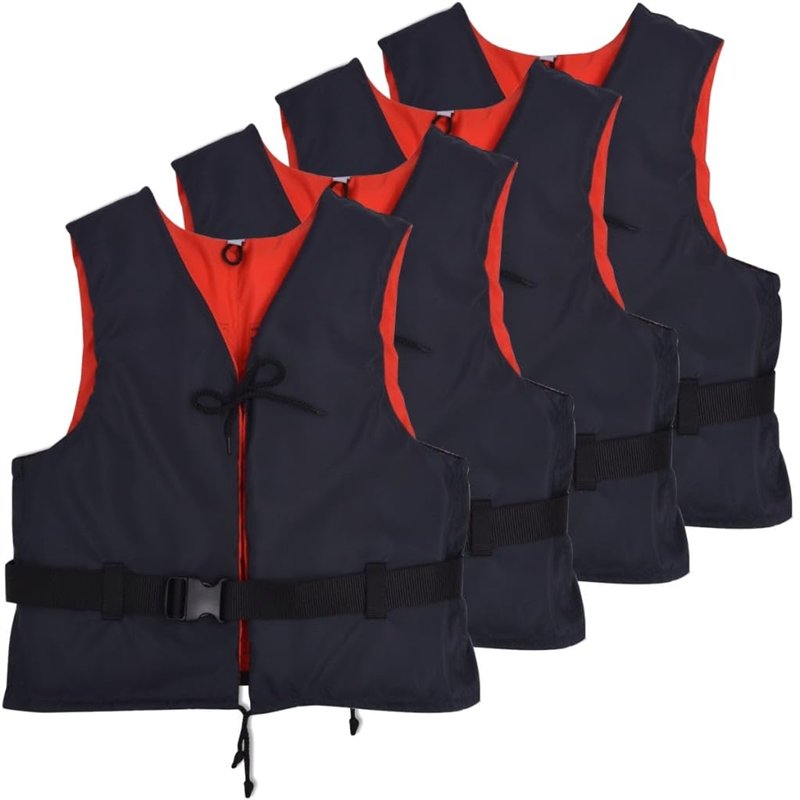 vidaXL 4X Aide à la Flottabilité 50 N 50-70 kg Bleu Marine Gilet Surf Natation