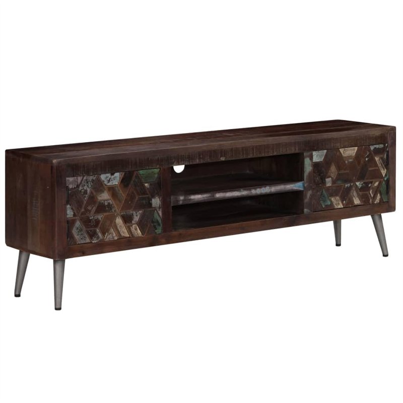 vidaXL Meuble TV Bois de Récupération Solide Armoire Basse Support Salon