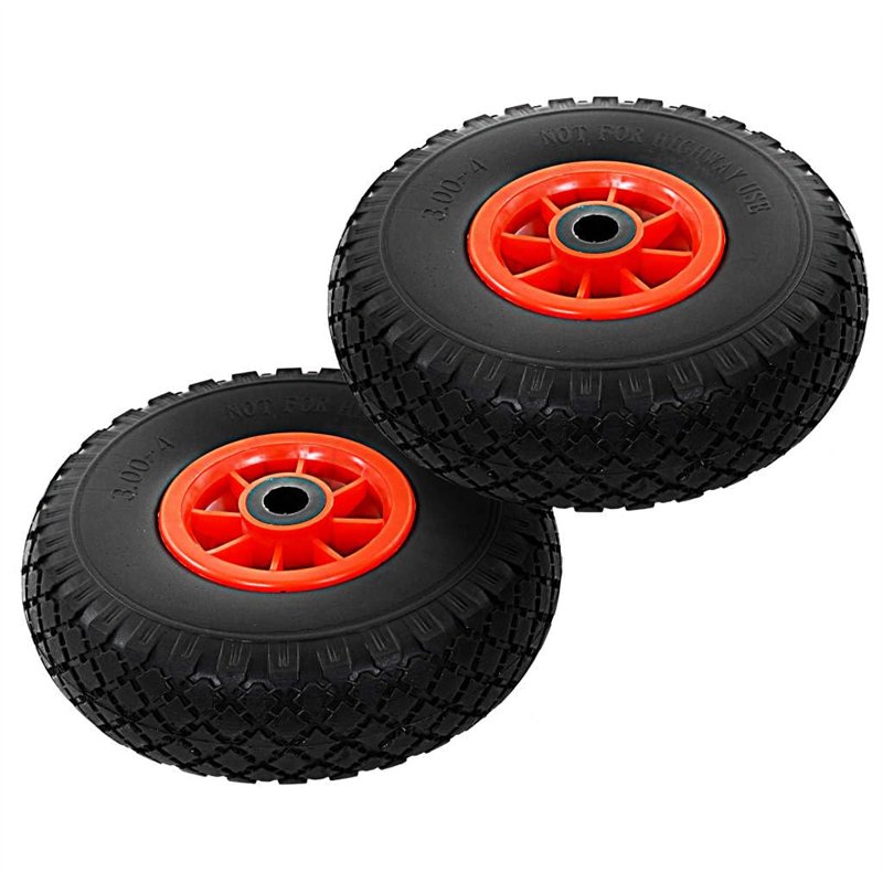 vidaXL 2X Roue de Diable PU Solide Pneumatique de Chariot Pneu de Brouette