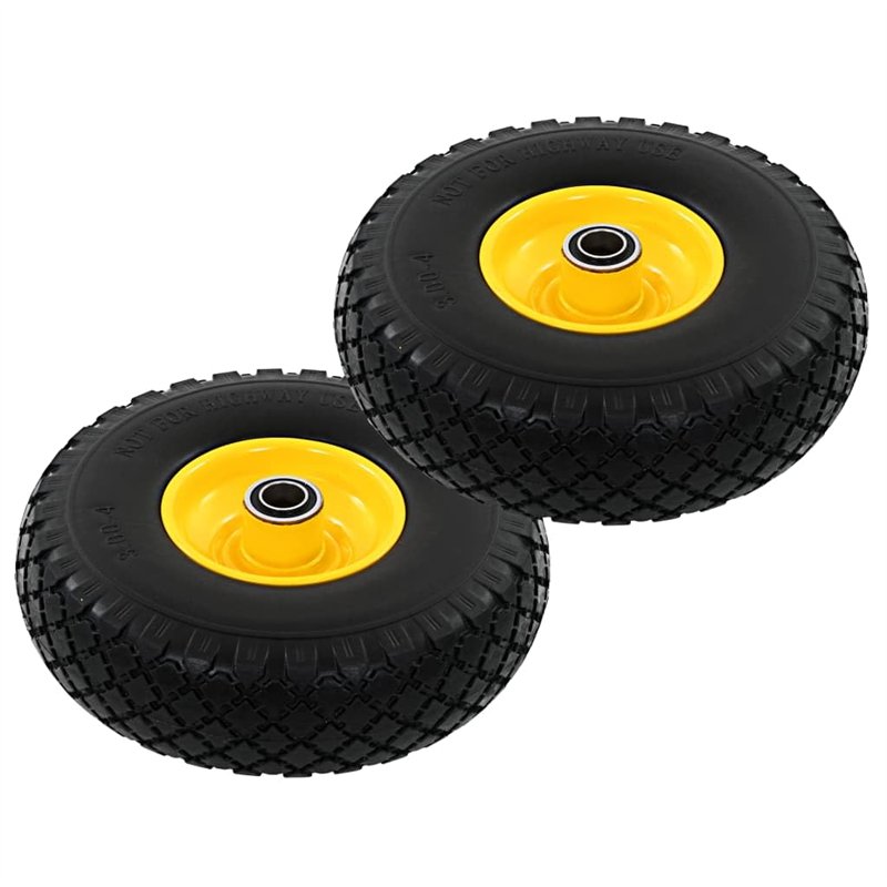 vidaXL 2x Roue de Diable PU Solide Pneu de Chariot Pneumatique de Brouette