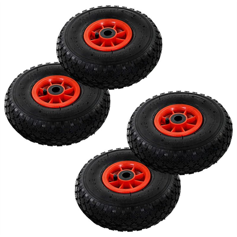 vidaXL 4X Roue de Diable Caoutchouc Pneumatique de Chariot Pneu de Brouette