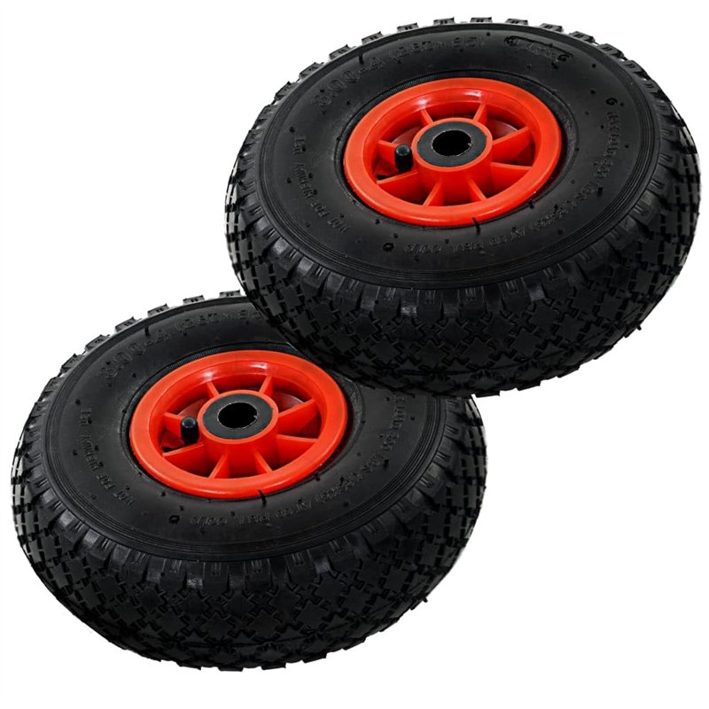 vidaXL 2X Roue de Diable Caoutchouc Pneumatique de Chariot Pneu de Brouette