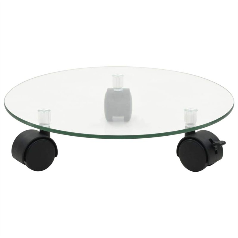 Image secondaire de vidaXL 2x Porte-plantes Roulant Verre Trempé Rond Tansport Support de Plantes