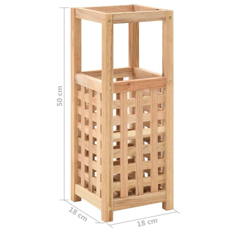 Image secondaire de vidaXL Porte-Parapluie 18x18x50 cm Bois de Noyer Massif Support de Parapluie