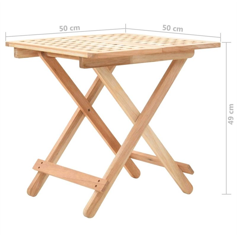 Image secondaire de vidaXL Table d'Appoint Pliante Bois de Noyer Massif Table Auxiliaire Meuble