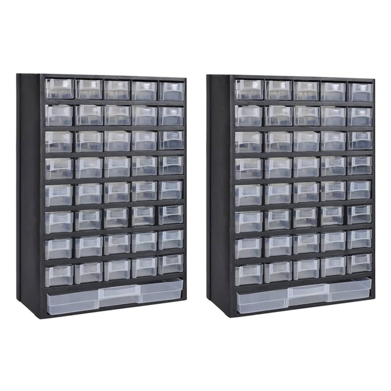 vidaXL 2X Boîte à Outils de Rangement 41 Tiroirs Plastique Étagère Armoire