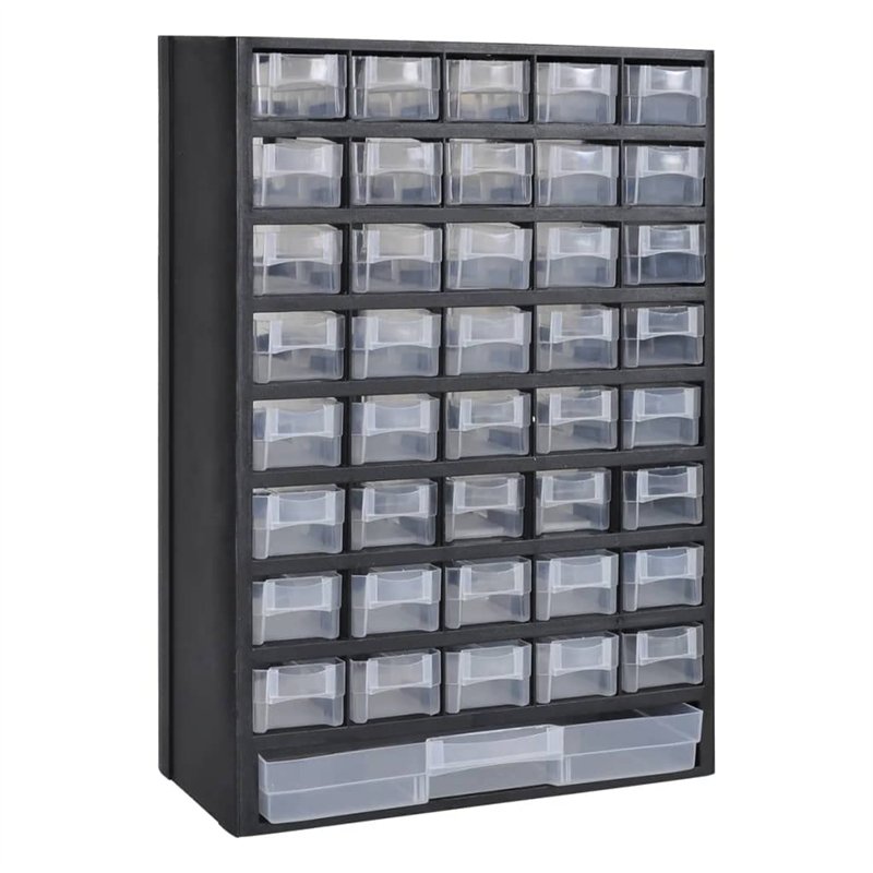 Image secondaire de vidaXL 2X Boîte à Outils de Rangement 41 Tiroirs Plastique Étagère Armoire