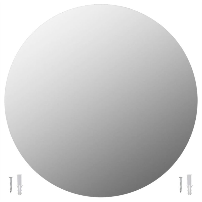 vidaXL Miroir Mural 60 cm Rond Verre Décoration Mur Salle de Séjour Maison
