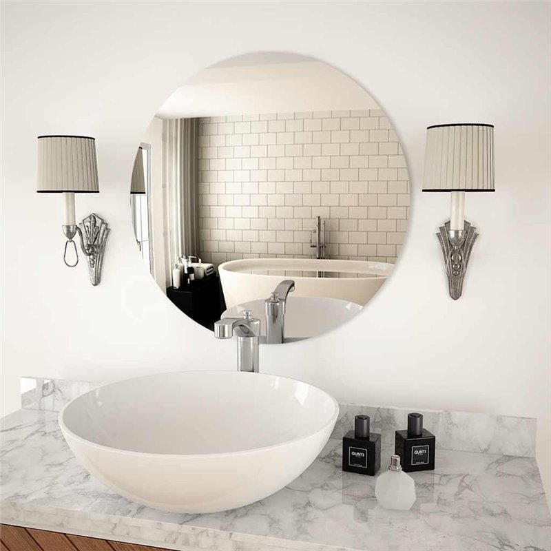 Image secondaire de vidaXL Miroir Mural 60 cm Rond Verre Décoration Mur Salle de Séjour Maison