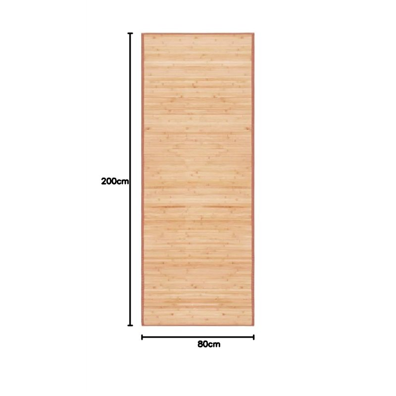 Image secondaire de vidaXL Tapis Bambou 80x200 cm Marron Salon Cuisine Salle Séjour Tapis de Sol