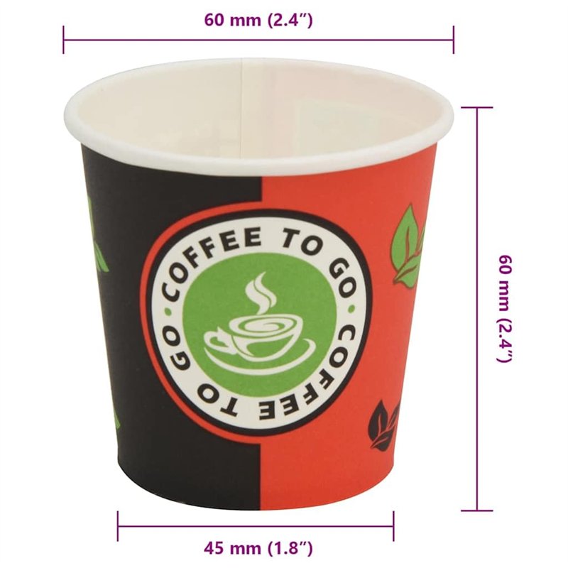 Image secondaire de vidaXL Gobelets à Café Cappuccino Boissons Jetables Carton 1000 pcs 120 ML 4oz