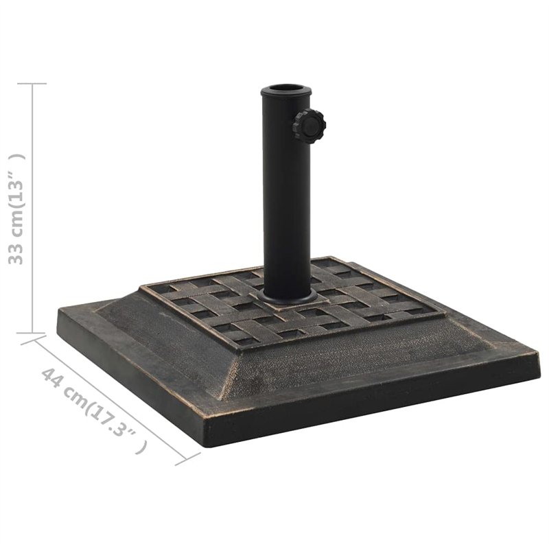 Image secondaire de vidaXL Socle Carré de Parasol Polyrésine 12 kg Bronze Pied de Parasol Support