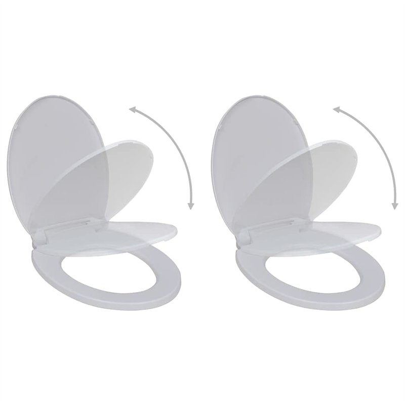vidaXL 2X Abattant WC avec Frein de Chute Plastique Blanc Siège de Toilette
