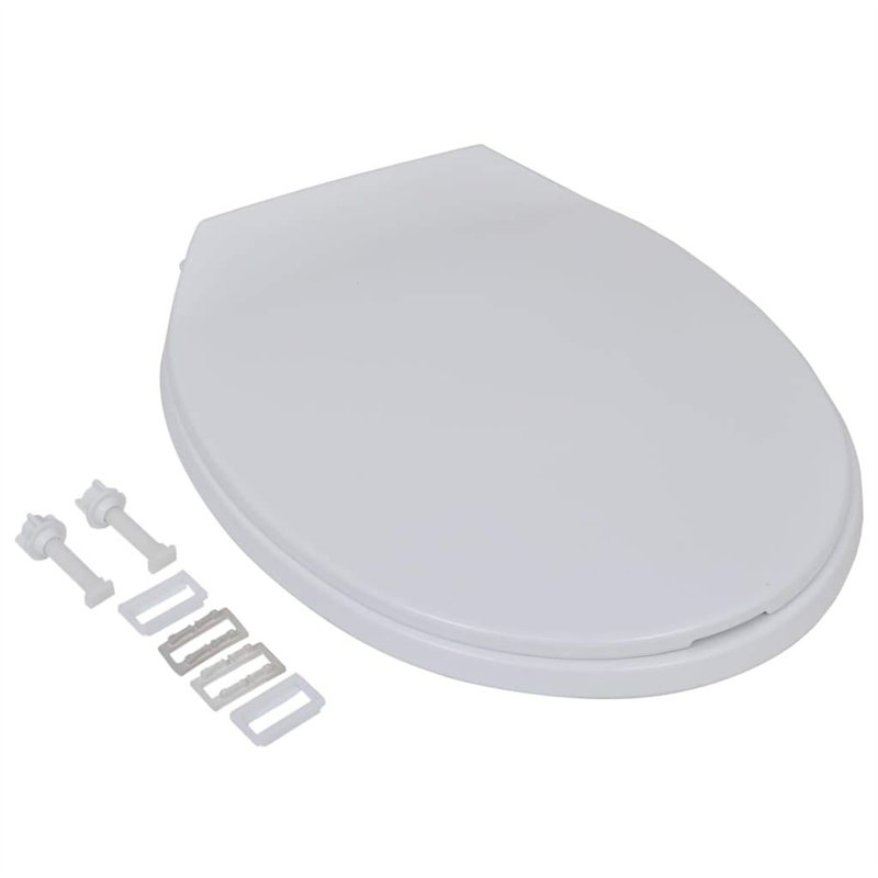 Image secondaire de vidaXL 2X Abattant WC avec Frein de Chute Plastique Blanc Siège de Toilette