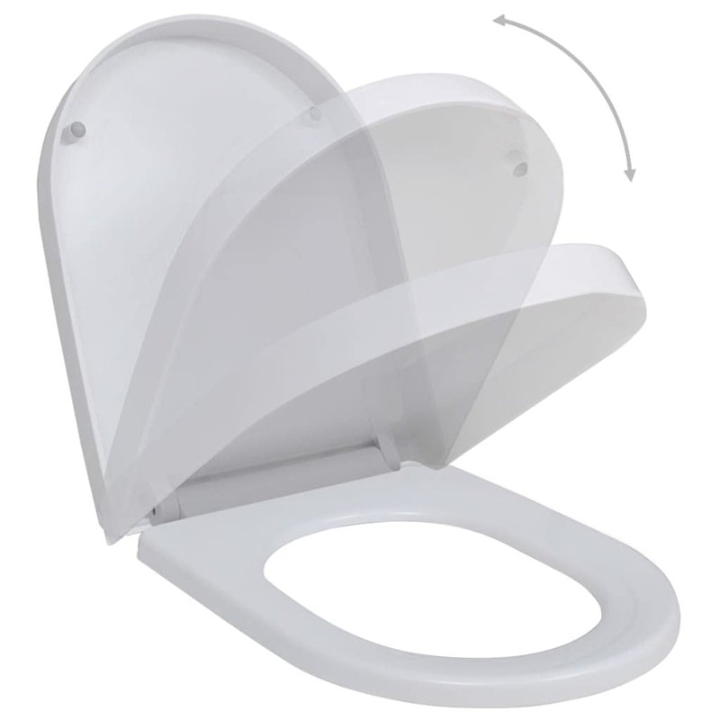 Image secondaire de vidaXL 2X Abattant WC avec Frein de Chute Plastique Blanc Siège de Toilette