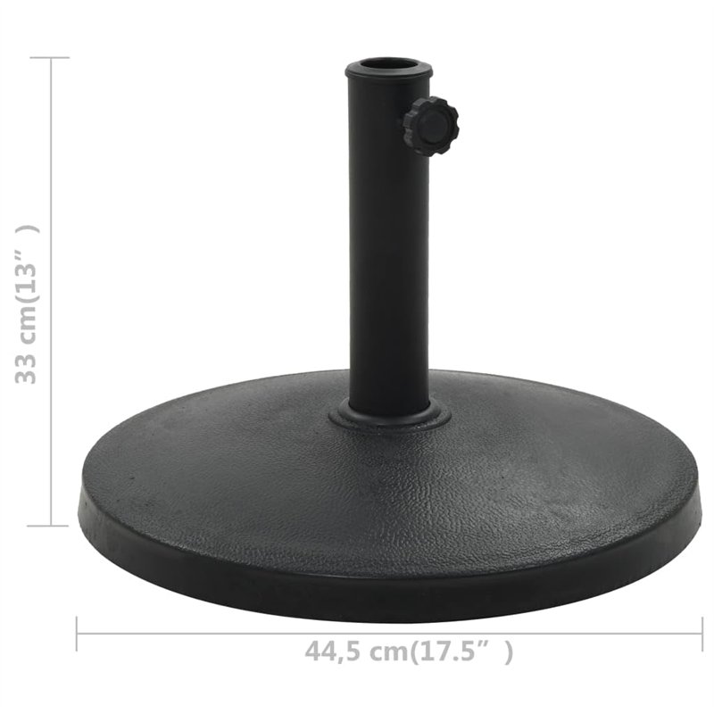 Image secondaire de vidaXL Socle Rond de Parasol Polyrésine 10 kg Noir Pied de Parasol Support
