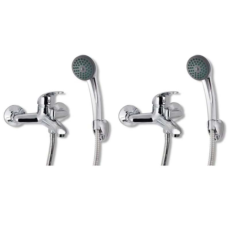 vidaXL Kit de Douche 2 pcs Robinet Pommes de Douche Douchette Salle de Bain