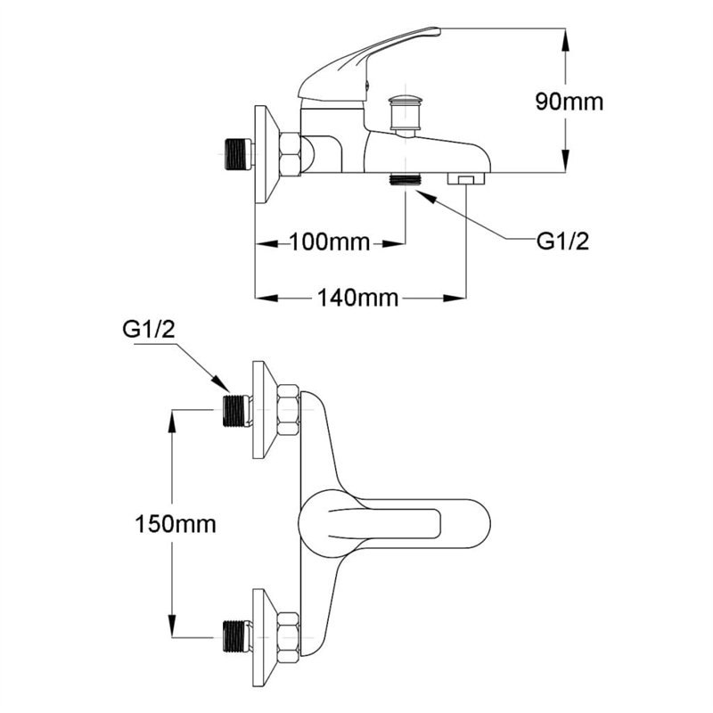 Image secondaire de vidaXL Kit de Douche 2 pcs Robinet Pommes de Douche Douchette Salle de Bain