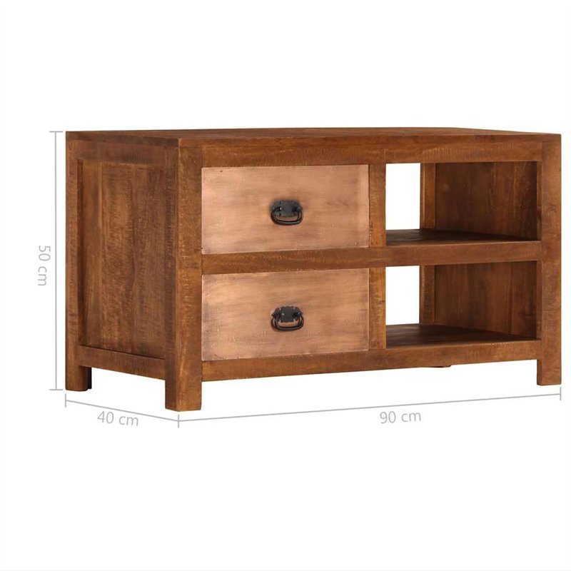 Image secondaire de vidaXL Table Basse avec 2 tiroirs 90x40x50 cm Bois Solide de manguier, Table Basse en Bois, Table d'appoint, Table de Chevet, Ta