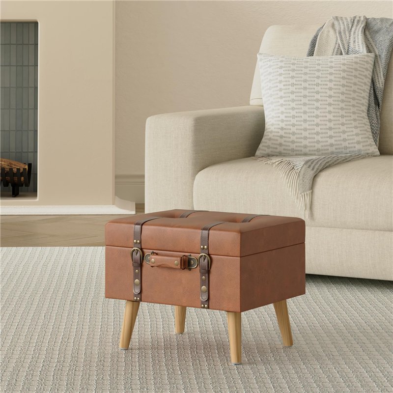 Image secondaire de vidaXL Tabouret de Rangement Siège Pouf Coffre de Rangemen Boîte de Stockage Repose-Pied Salon Chambre à Coucher Intérieure Marr