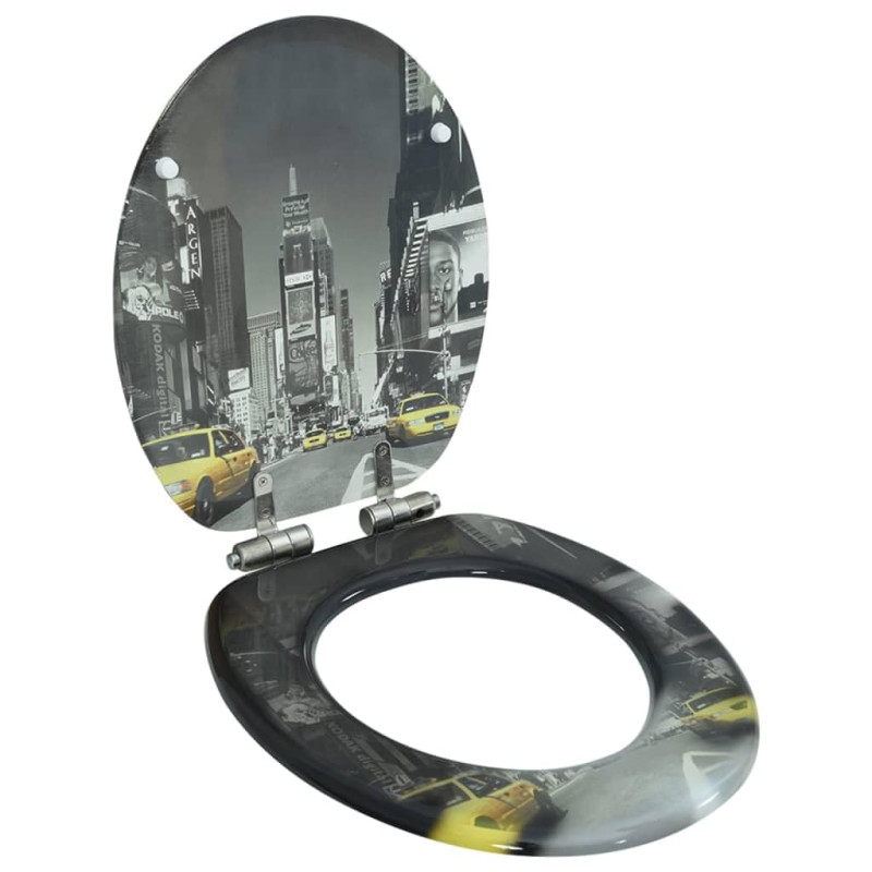 vidaXL Siège WC Couvercle à Fermeture en Douceur Siège de Toilette Cuvette Siège Lunette Abattant Salle de Bains Maison Salle d'