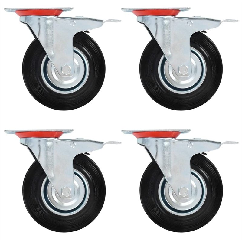 vidaXL 32x Roulettes Pivotantes Roues Fixes pour Chariot Roulant Etabli Meuble Etagère à Livre Tables de Travail Capacité de 180