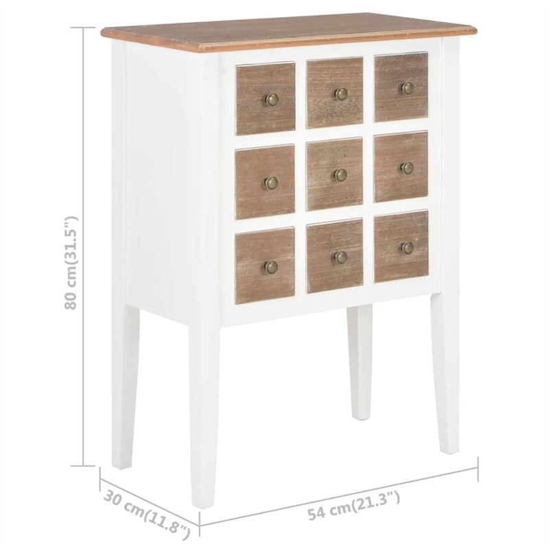 Image secondaire de vidaXL Buffet Commode Armoire de Rangement Meuble de Rangement Salon Salle de Séjour Chambre Intérieur Maison Blanc 54x30x80 cm