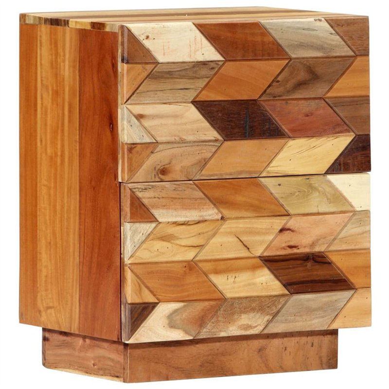 vidaXL Table de Chevet Bois de Récupération Massif Armoire de Chevet Table de Nuit Commode Bout de Canapé Chambre à Coucher Mais