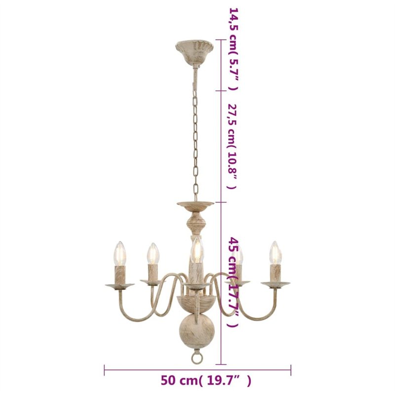 Image secondaire de vidaXL Lustre Antique 5 Ampoules Lampe Suspendue Eclairage Luminaire Chandelier de Plafond Salon Salle à Manger Chambre Maison I
